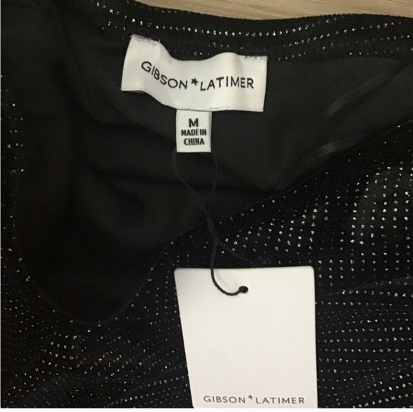 - Gibson Latimer Glitter Velvet One Shoulder Dress NWT - Picture 7 of 7